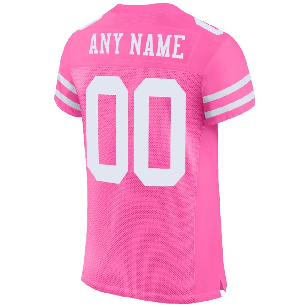 Football Jersey Authentic Pink White Custom Mesh