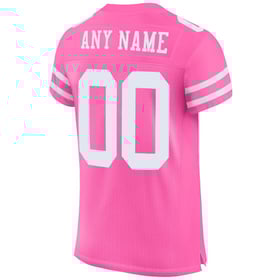 Football Jersey Authentic Pink White Custom Mesh