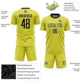 Uniform Soccer Gold Jersey Custom Sublimation Black