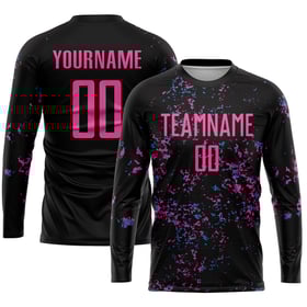 Custom Pink-Light Sublimation Black Jersey Blue Uniform Soccer