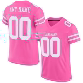 Football Jersey Authentic Pink White Custom Mesh