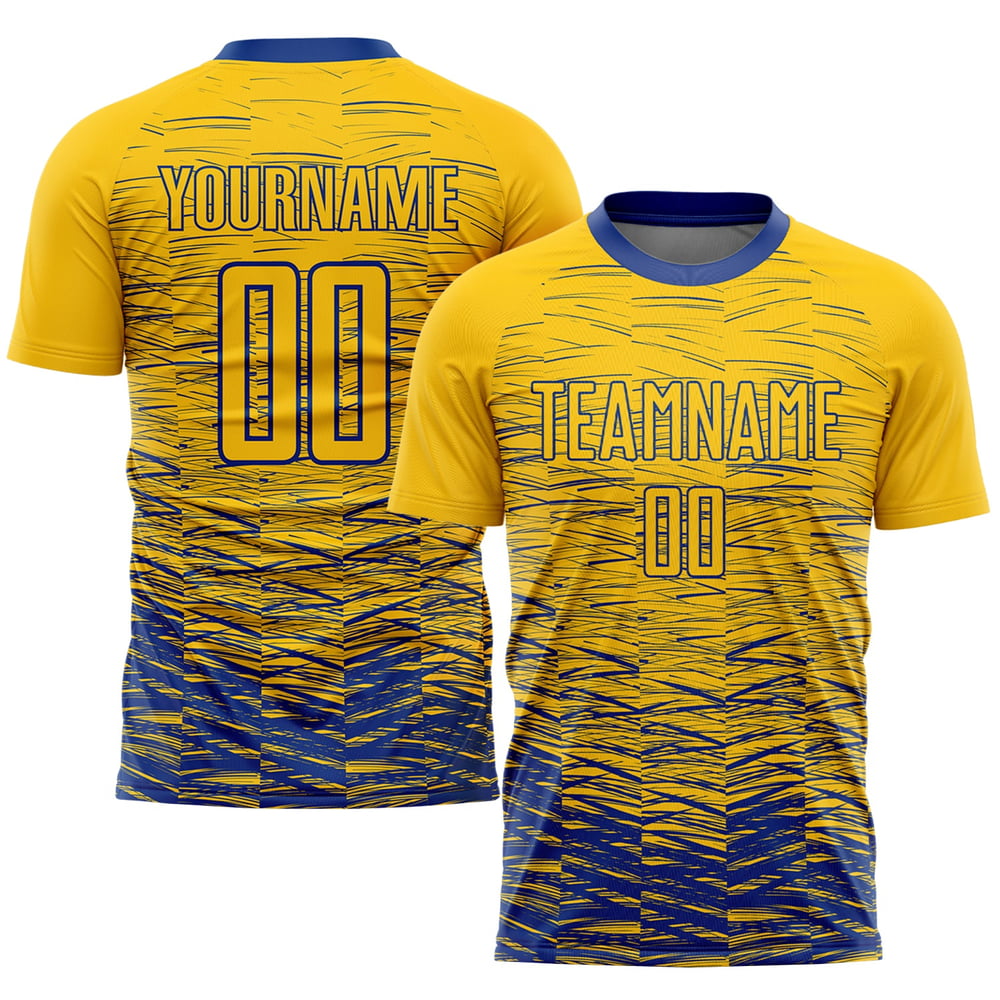 Uniforme de fútbol Royal Jersey Sublimación personalizada Amarillo