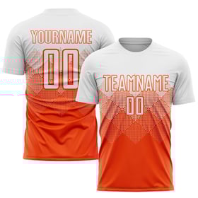Maillot de football personnalisé orange et blanc par sublimation