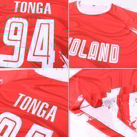 Sublimation Custom Jersey Soccer Red Uniform White