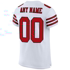 Football Authentic Custom Jersey Red-Black Mesh White