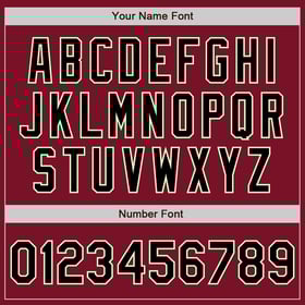 Camiseta de béisbol a rayas auténtica, color crema, personalizada, color carmesí y negro