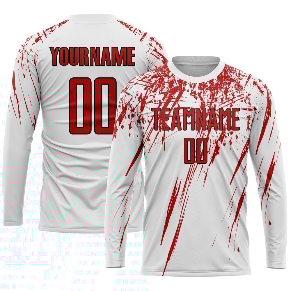 White Red-Black Jersey Uniform Sublimation Soccer Custom