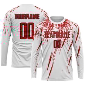 White Red-Black Jersey Uniform Sublimation Soccer Custom