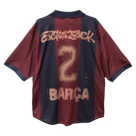 Herren FC Barcelona X TRAVIS SCOTT Retro 2000/01 Heim Skelett Trikot