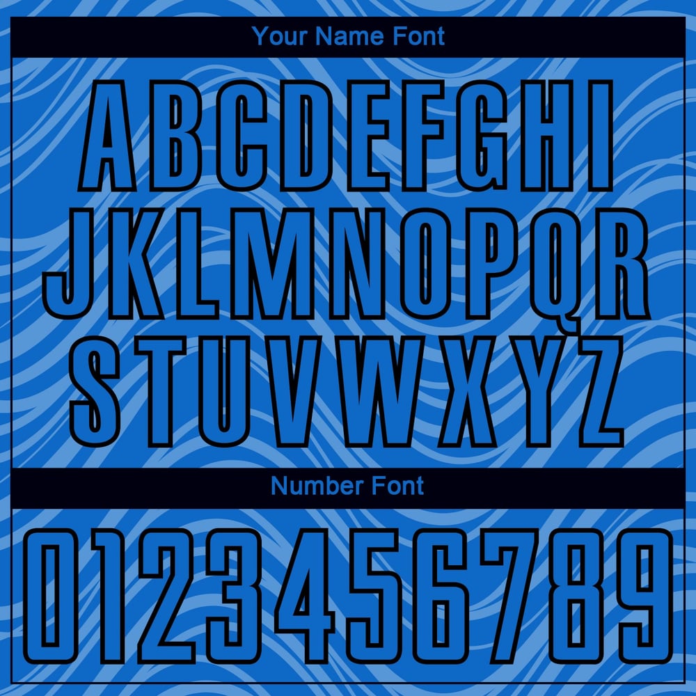 Lines Uniform Sky Wavy Custom Blue Soccer Sublimation Black Jersey