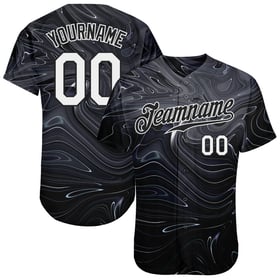 Maglia personalizzata con motivo 3D, motivo astratto marmorizzato fluido artistico da baseball liquido autentico