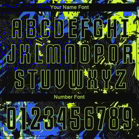 Black Jersey Green-Royal Soccer Neon Uniform Sublimation Custom Black