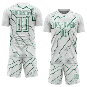 Maglia da calcio Kelly Sports personalizzata con stampa sublimatica bianca e verde da Lightning