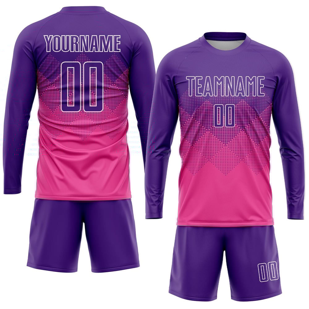 Sublimation Soccer Jersey Purple-White Custom Pink Uniform