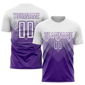 Uniform Sublimation Jersey Purple White Soccer Custom