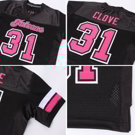 Black Jersey Football Mesh Pink-White Custom Authentic