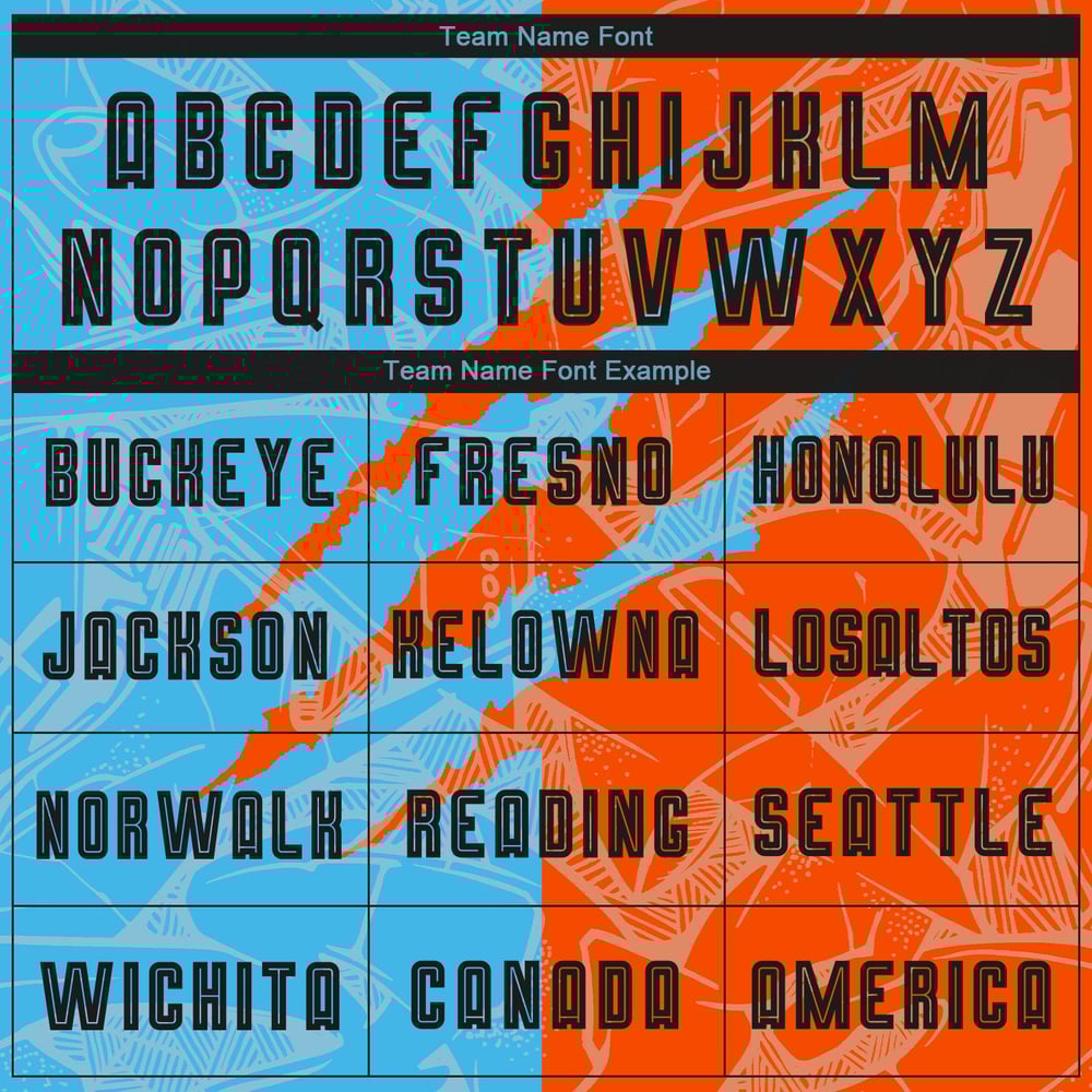 Graffiti Scratch Sublimation Uniform Jersey Black Blue-Orange Custom Soccer Sky Pattern