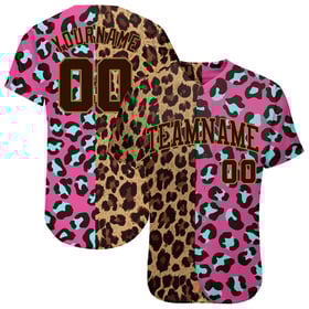 Camiseta de béisbol con diseño personalizado auténtico de leopardo 3D