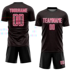 Maglia da calcio con stampa geometrica a sublimazione, uniforme, personalizzata, rosa-bianco, nera