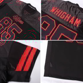 Jersey Black Mesh Football Custom Black-Red Authentic