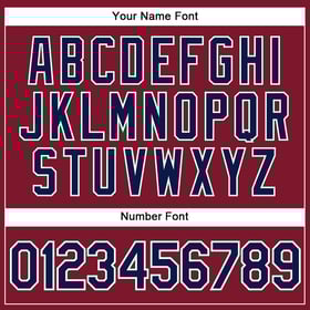 Camiseta de béisbol auténtica personalizada con rayas blancas, azul marino y carmesí