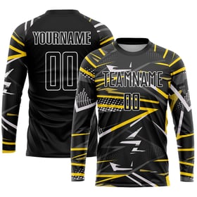 Black Jersey Soccer Sublimation Black-Gold Custom Uniform