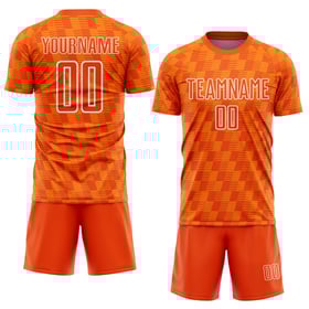 Camiseta de fútbol personalizada Bay Line Sublimación Naranja Uniforme Naranja-Blanco