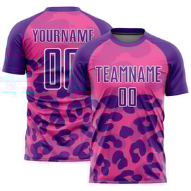Jersey Purple-White Pink Sublimation Custom Uniform Soccer Print Animal