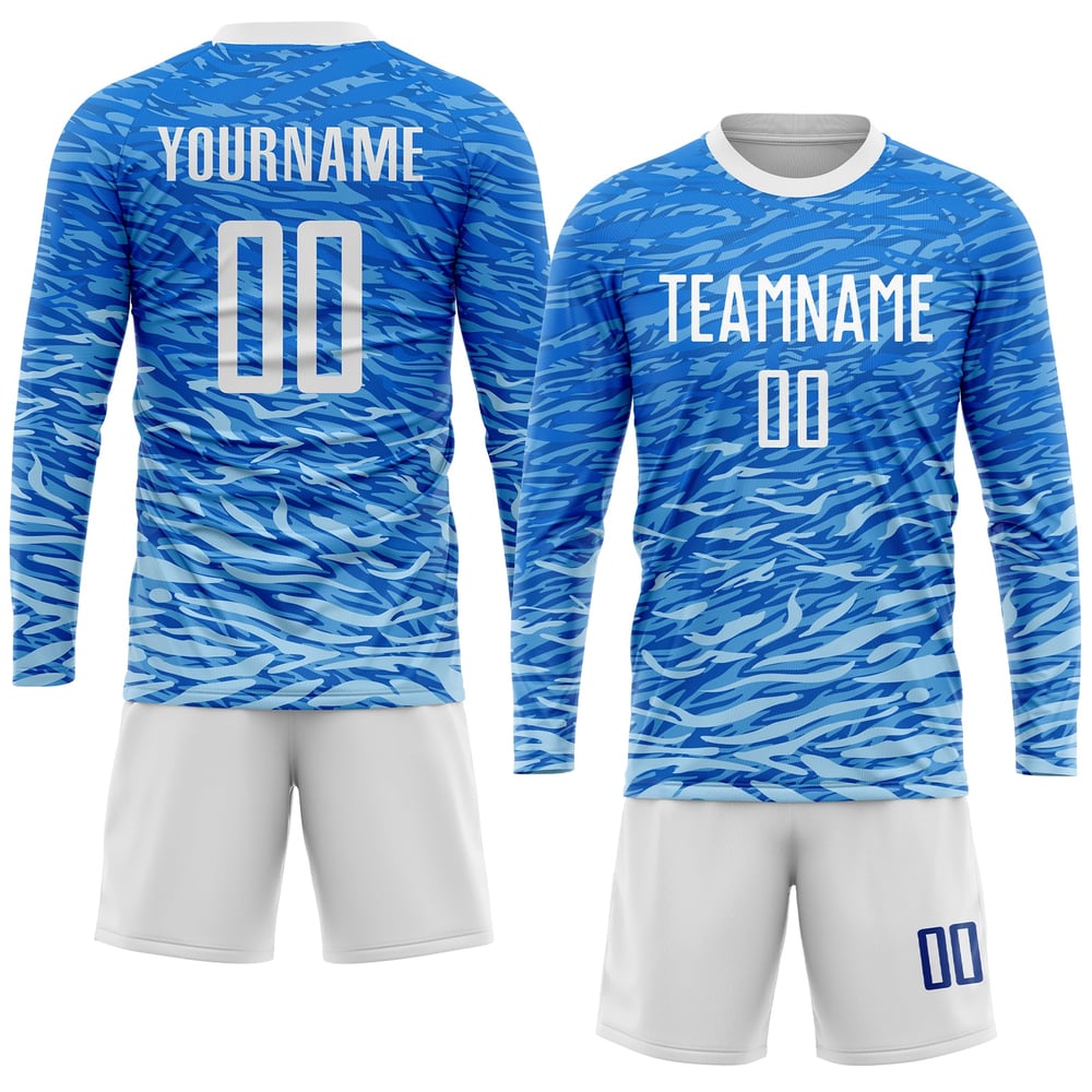 White Soccer Uniform Sublimation Royal Custom Jersey
