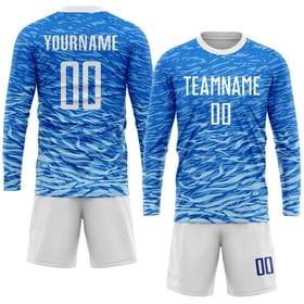 White Soccer Uniform Sublimation Royal Custom Jersey