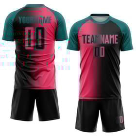 Gradient Fußballuniform Neon Schwarz Pink-Teal Fashion Custom Sublimation Jersey