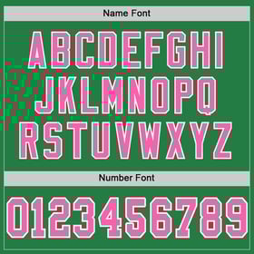 Green Grass Mesh Football Custom Pink-White Jersey