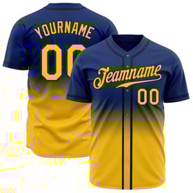 Maglia Fashion Fade Autentica Royal Baseball Giallo-Nero Personalizzata