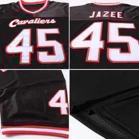 Authentic Black Throwback White-Red Football Jersey Mesh Custom