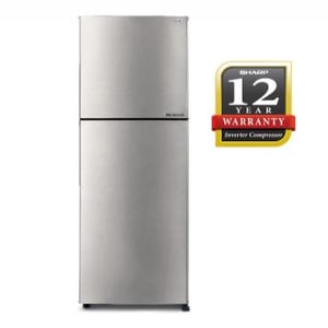 Sharp 280L 2 Door Refrigerator SJ2822MSS Front Angle Matte Silver