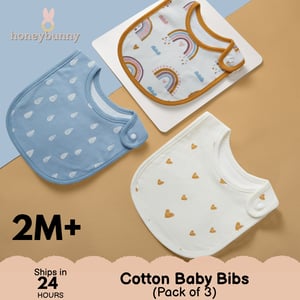 55 2025 10 30 3pcs baby bibs cotton bib for feeding, drooling & teething baby bib bayi kapas makan, meliur, tumbuh gigi myr