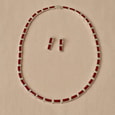 Juego Collar Y Aretes Barras Con Piedra