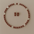 Juego Collar Y Aretes Cuadros Bisagra