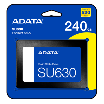 DISCO SSD ADATA 240GB SU630 2 5  SATA 6GB S  3D NAND  2Y  LECTURA 520MB S  ESCRITURA 450MB S