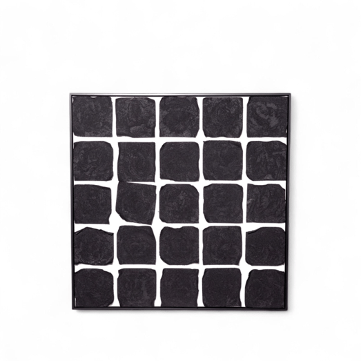 Cuadro ajedrezado negro 103x103