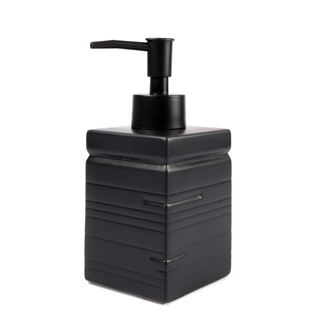 Dispensador de jabón negro cerámica - CUADRADO