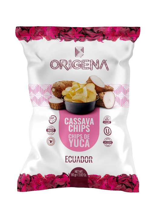 Origena – Cassava Chips Bags of: 80g, 150g Box of: