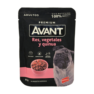 Avant Alimento Humedo Perro Adulto Res, Vegetales, Quinua *85G