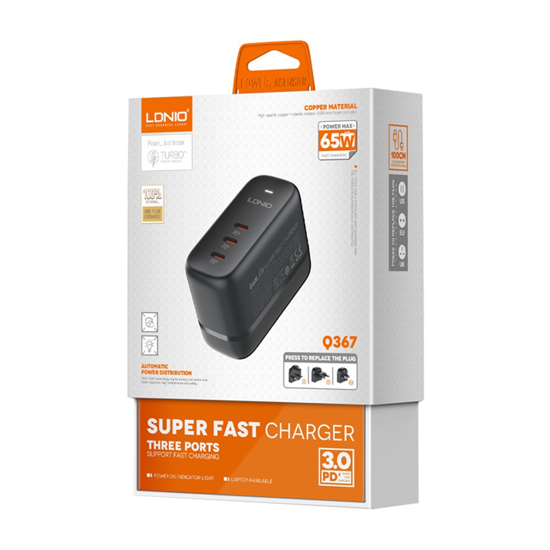 Cargador de Pared 3 puertos USB.