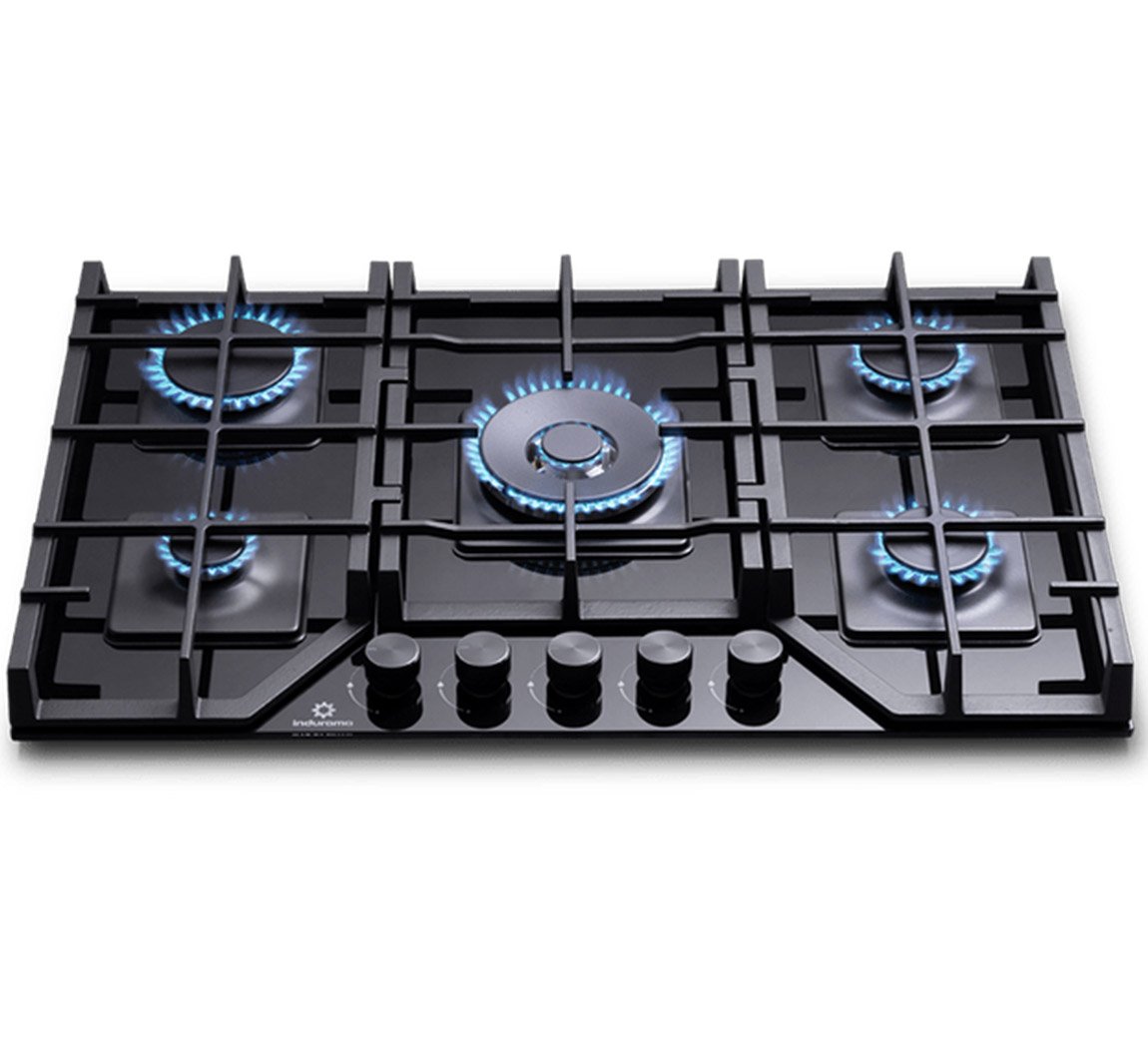Indurama Encimera A Gas 110v 5 Quemadores Ultra Clear Glass
