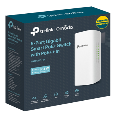 SWITCH TP-LINK TPLINK OMADA SG2005P-PD 5 PUERTOS POE PARA EXTERIOR IP55 ALCANCE HASTA 200MT