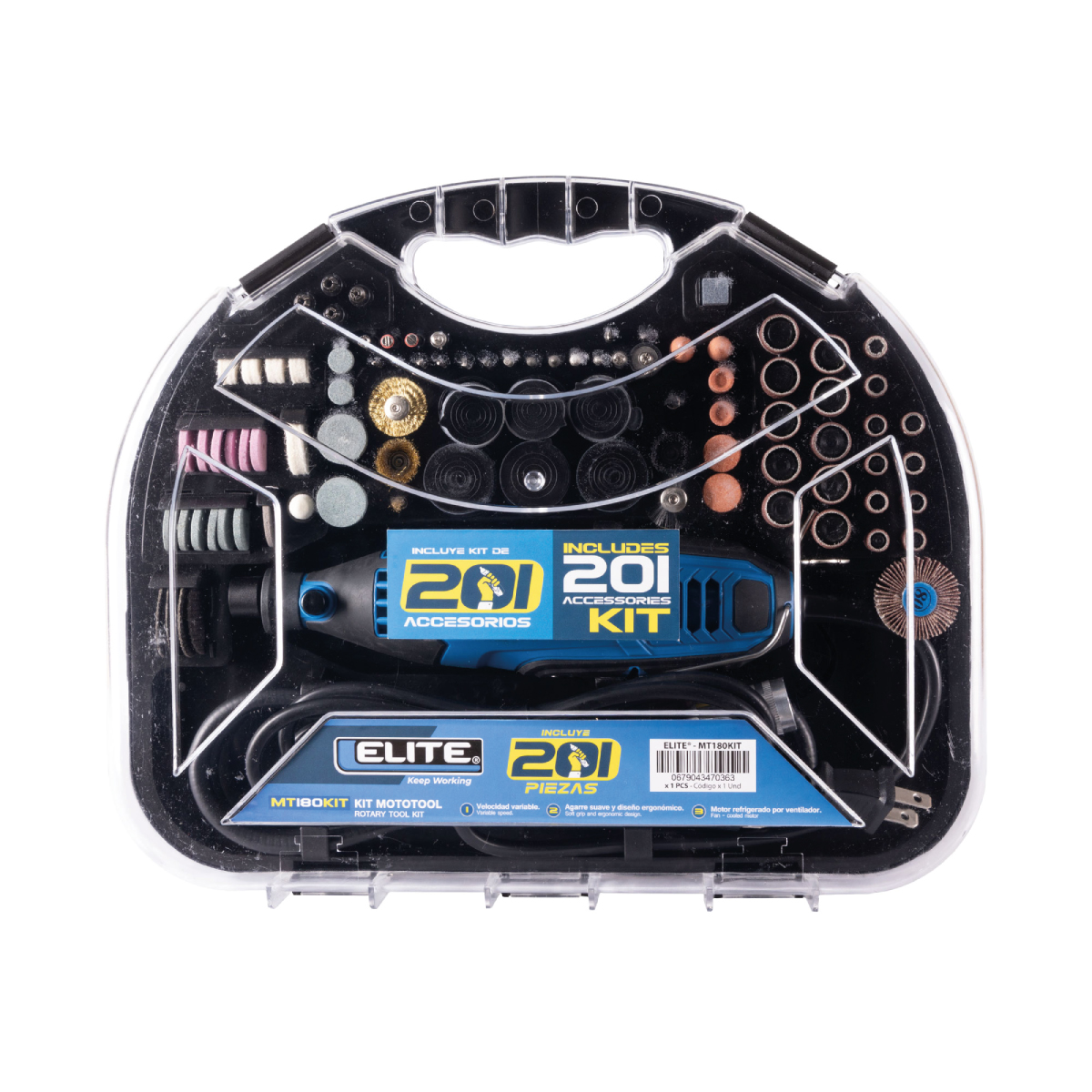 MOTO TOOL 1800W MANGO VEL. VARIABLE 210ACCESORIOS ELITE MT180