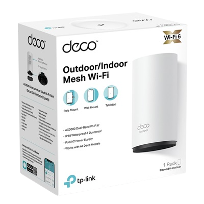 DECO X50 PARA EXTERIOR SISTEMA MESH WIFI 6 TP-LINK TPLINK AX3000 MBPS KIT DE 1 PACK POE