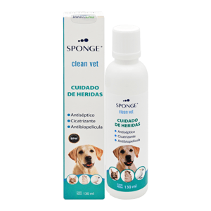 Sponge Solucion Clean Vet Cuidado De Heridas Fco*130Ml