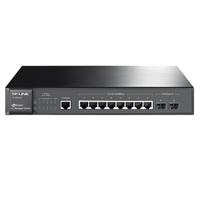 SWITCH TP-LINK TPLINK ADMINISTRABLE L2 DE 8 PUERTOS GIGABIT CON 2 RANURAS SFP JETSTREAM TL-SG3210